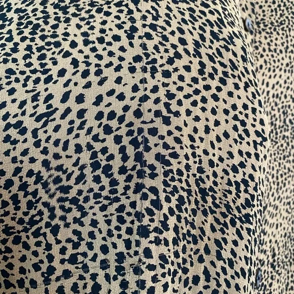 Robbie Bee Vintage Silk Cheetah Leopard Midi Dress 12P - Picture 7 of 9